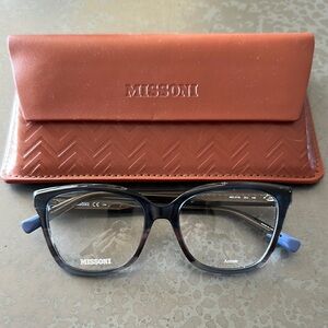 Missoni Eyeglasses with Case - Brown and Blue